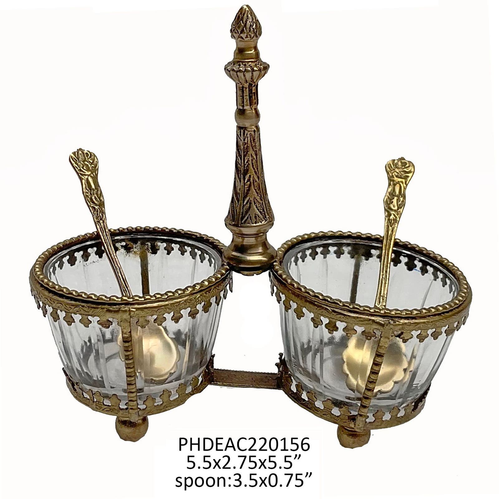 Vintage Style Salt Cellar With Spoons