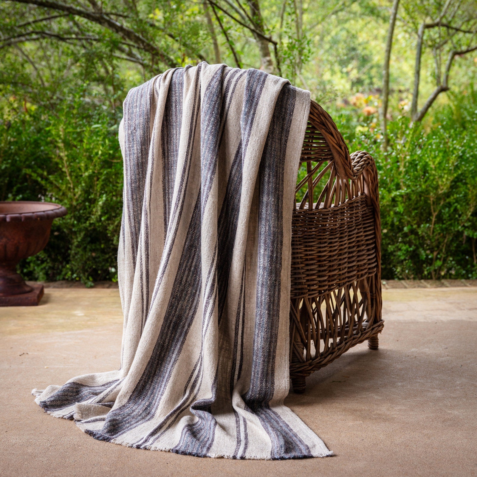 Cornflower Striped Blanket 54"x66"