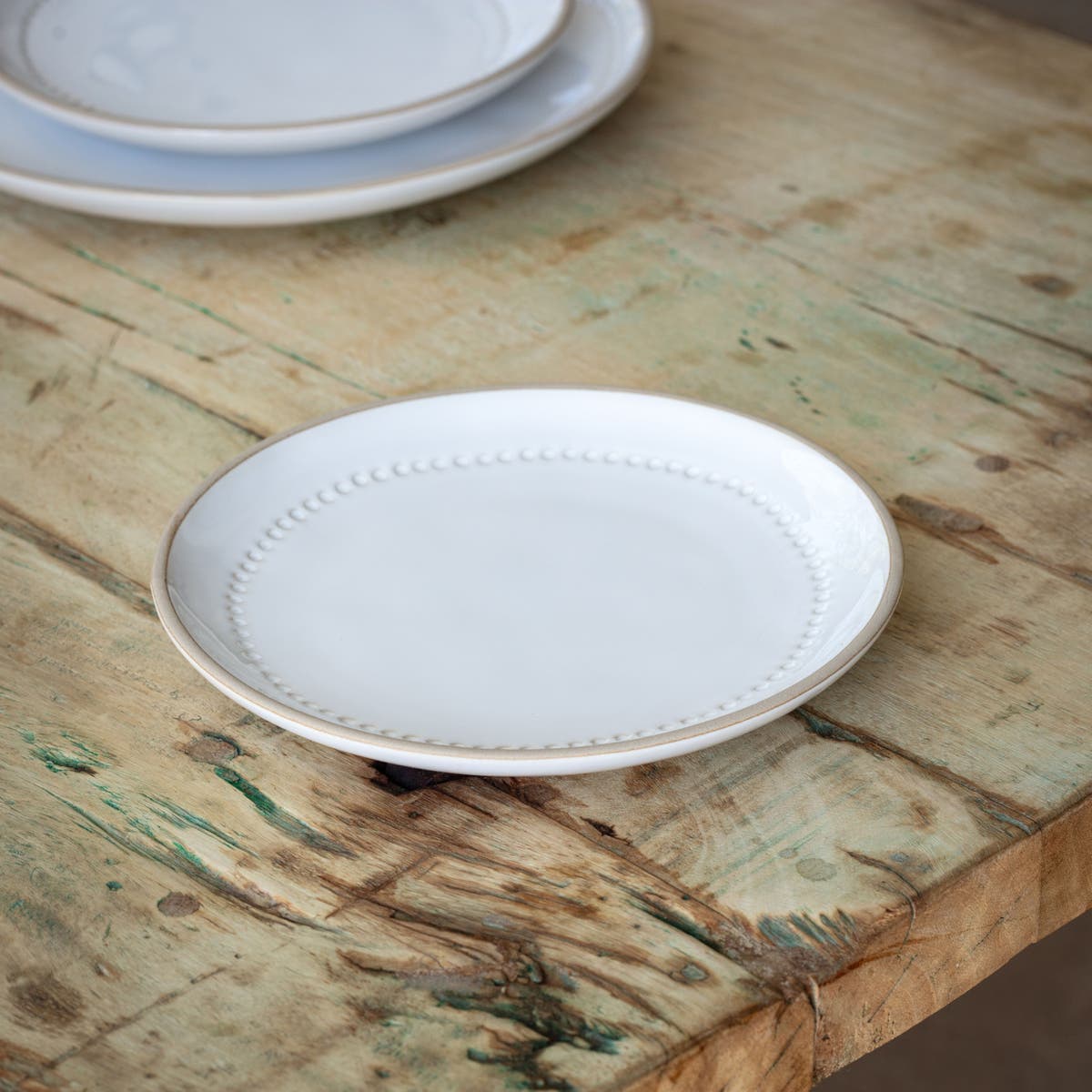 Isabella White Stoneware Salad Plate