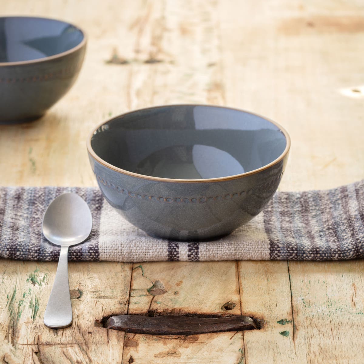 Legbar Blue Stoneware Soup Bowl