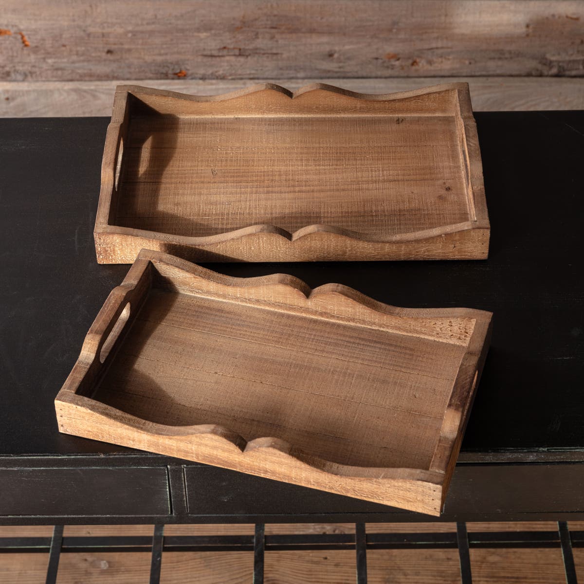 Veranda Wooden Trays - - Set of 2
