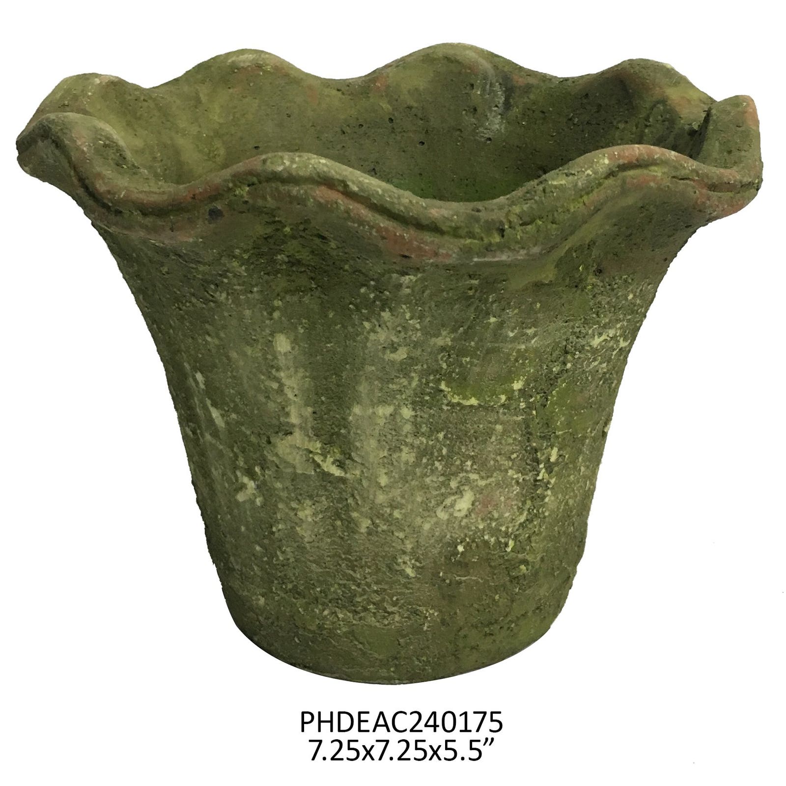 Aged Ruffled Edge Pot