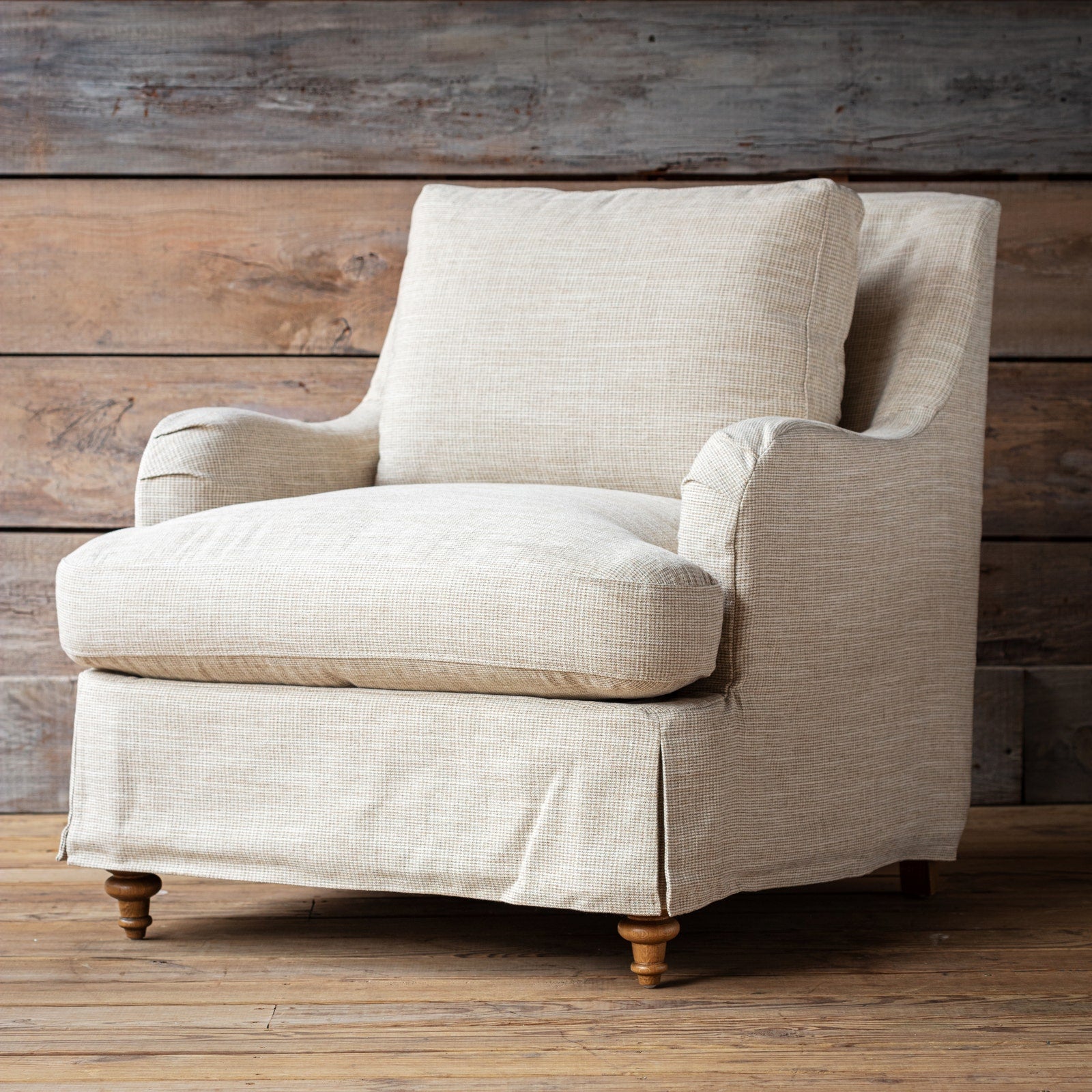 Houndstooth Slipcovered Armchair