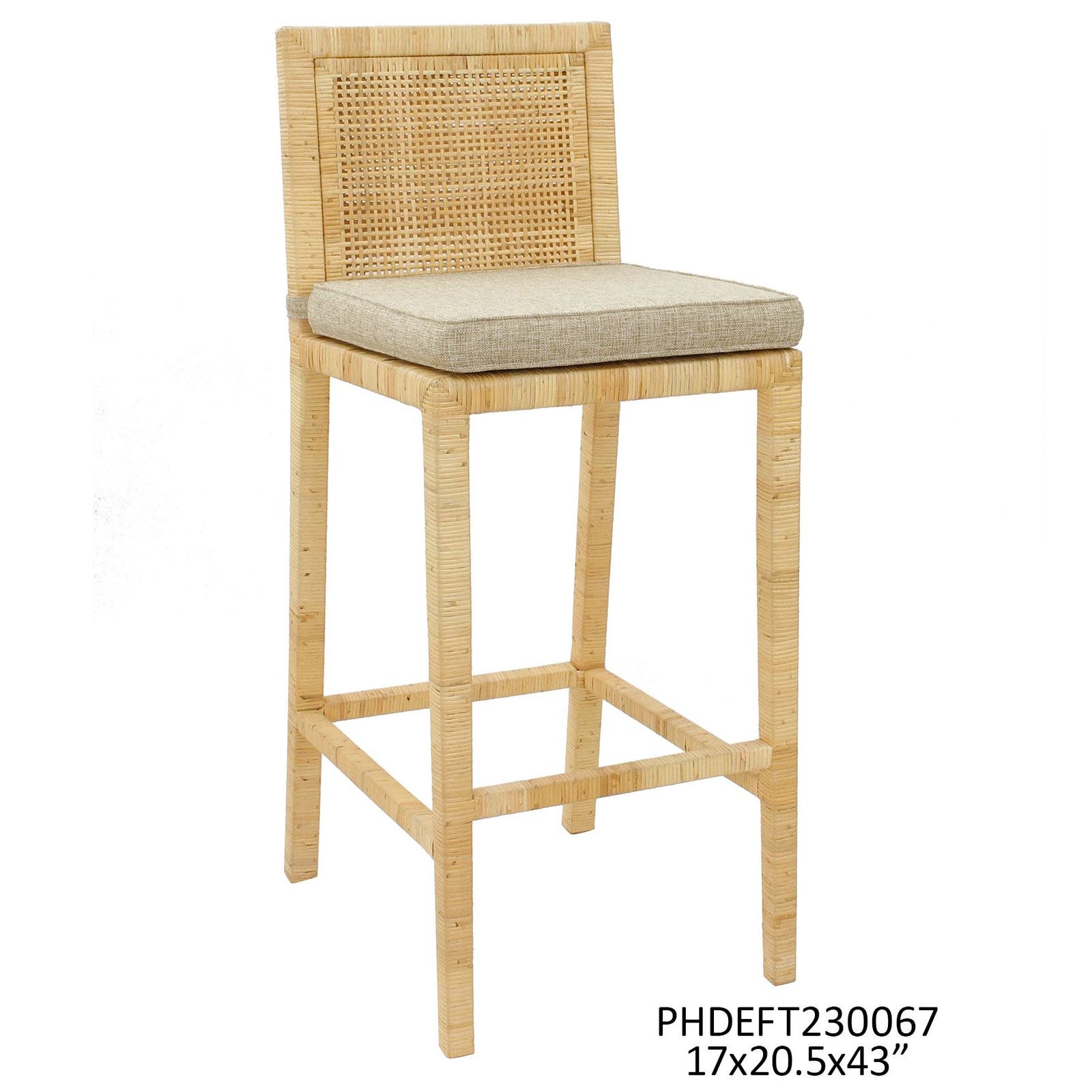 Austin Rattan Bar Stool