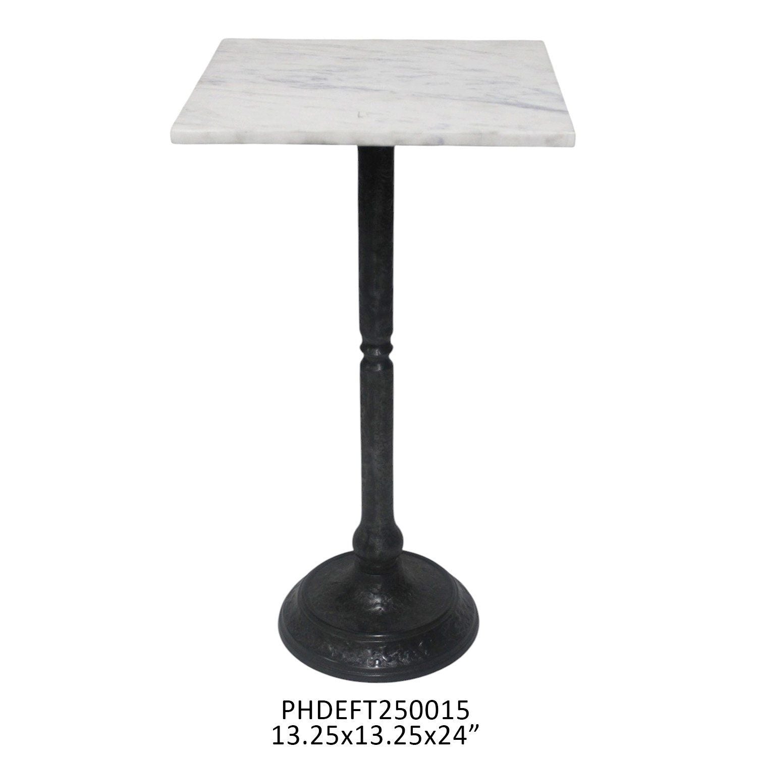 Marble and Antique Brass Side Table