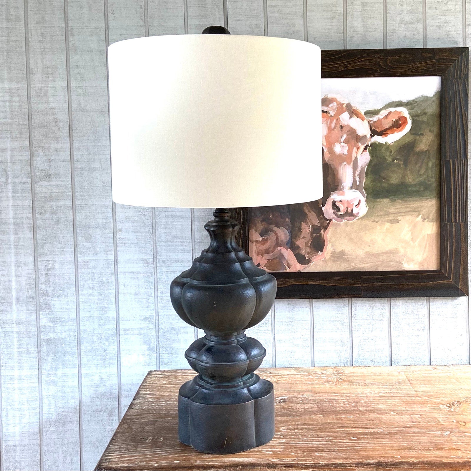 Bronzed Finial Table Lamp