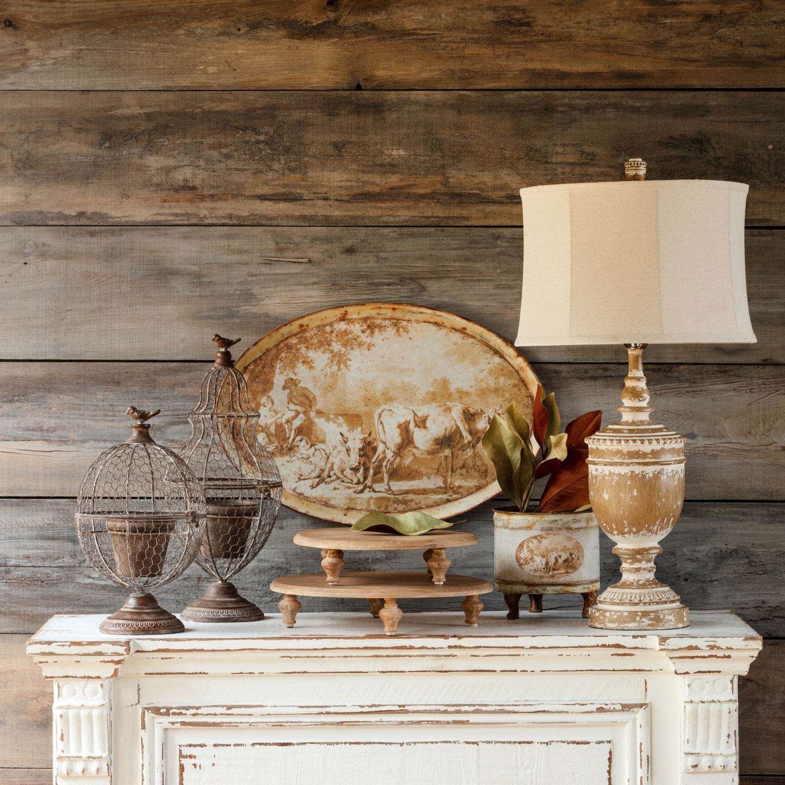 Whitewashed Finial Lamp