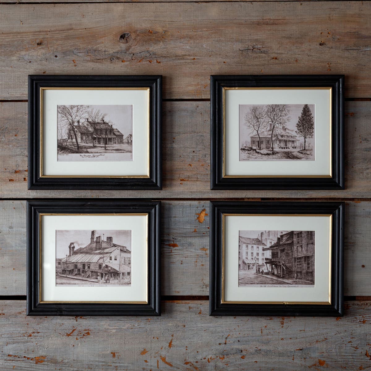 Town and Country Prints - - Set of 4