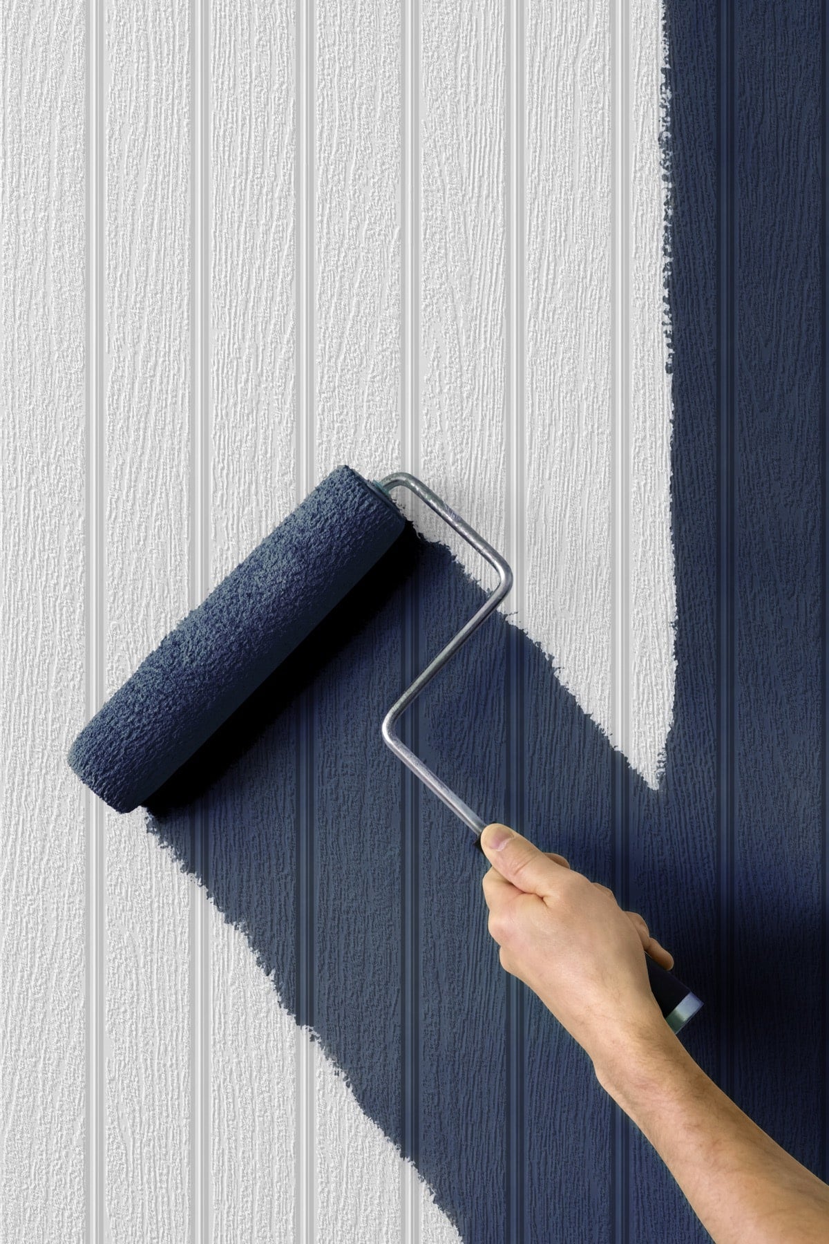Paintable Faux Beadboard Peel and Stick Removable Wallpaper