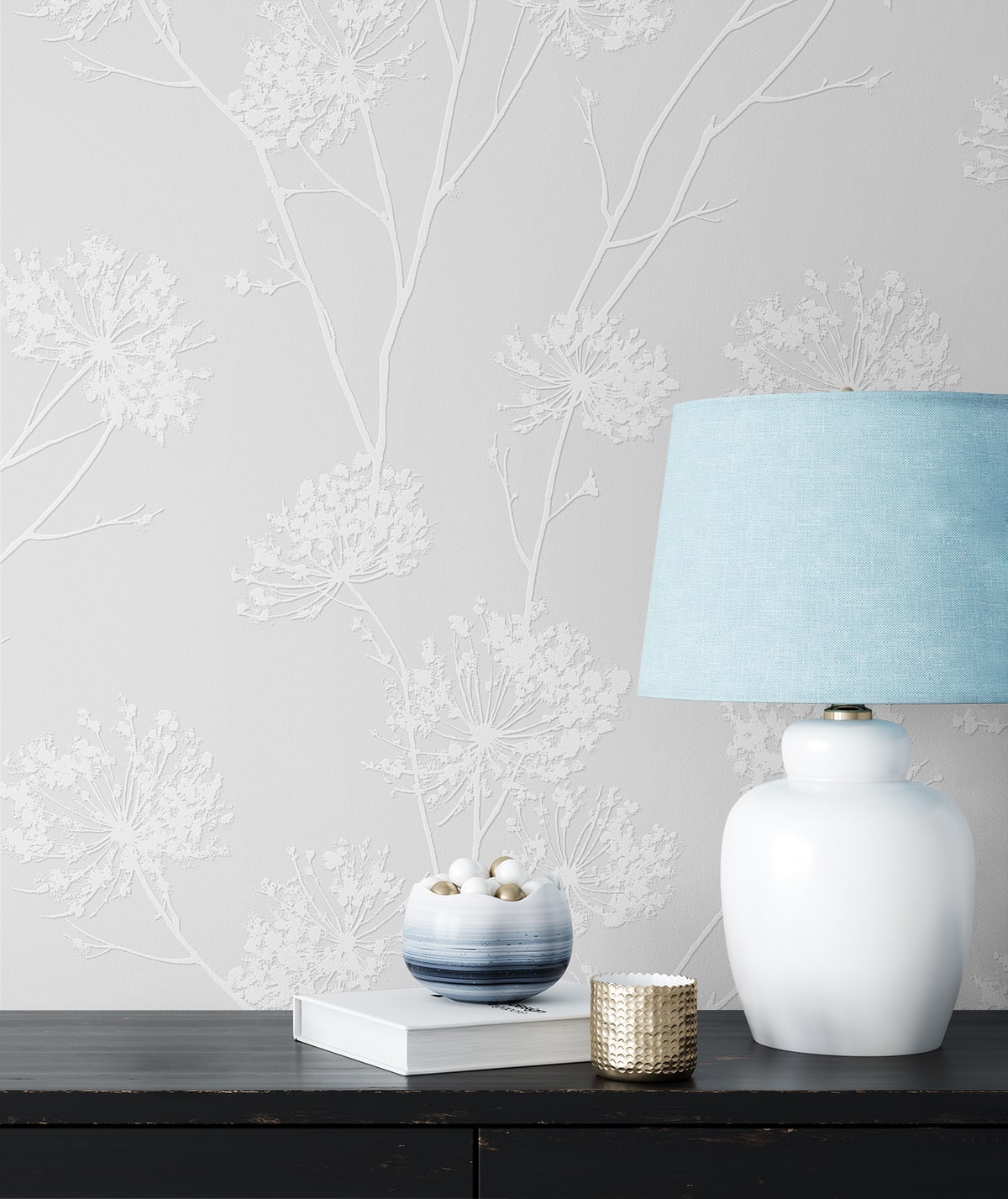 Paintable Dandelion Fields Floral Peel and Stick Removable Wallpaper