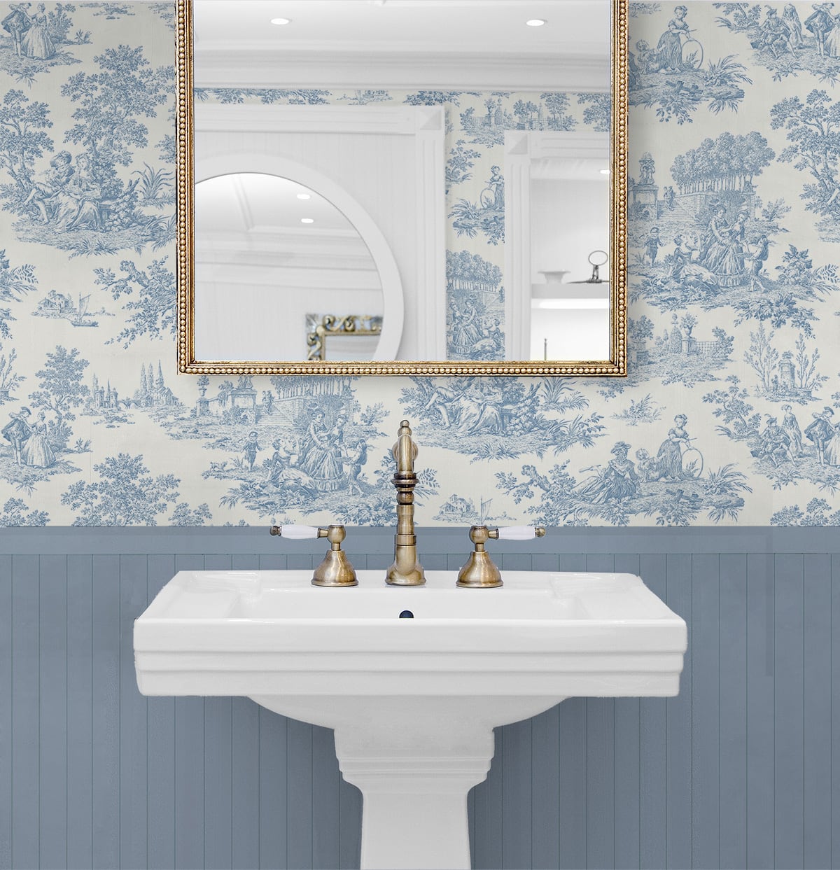 Chateau Toile Vintage Prepasted Wallpaper