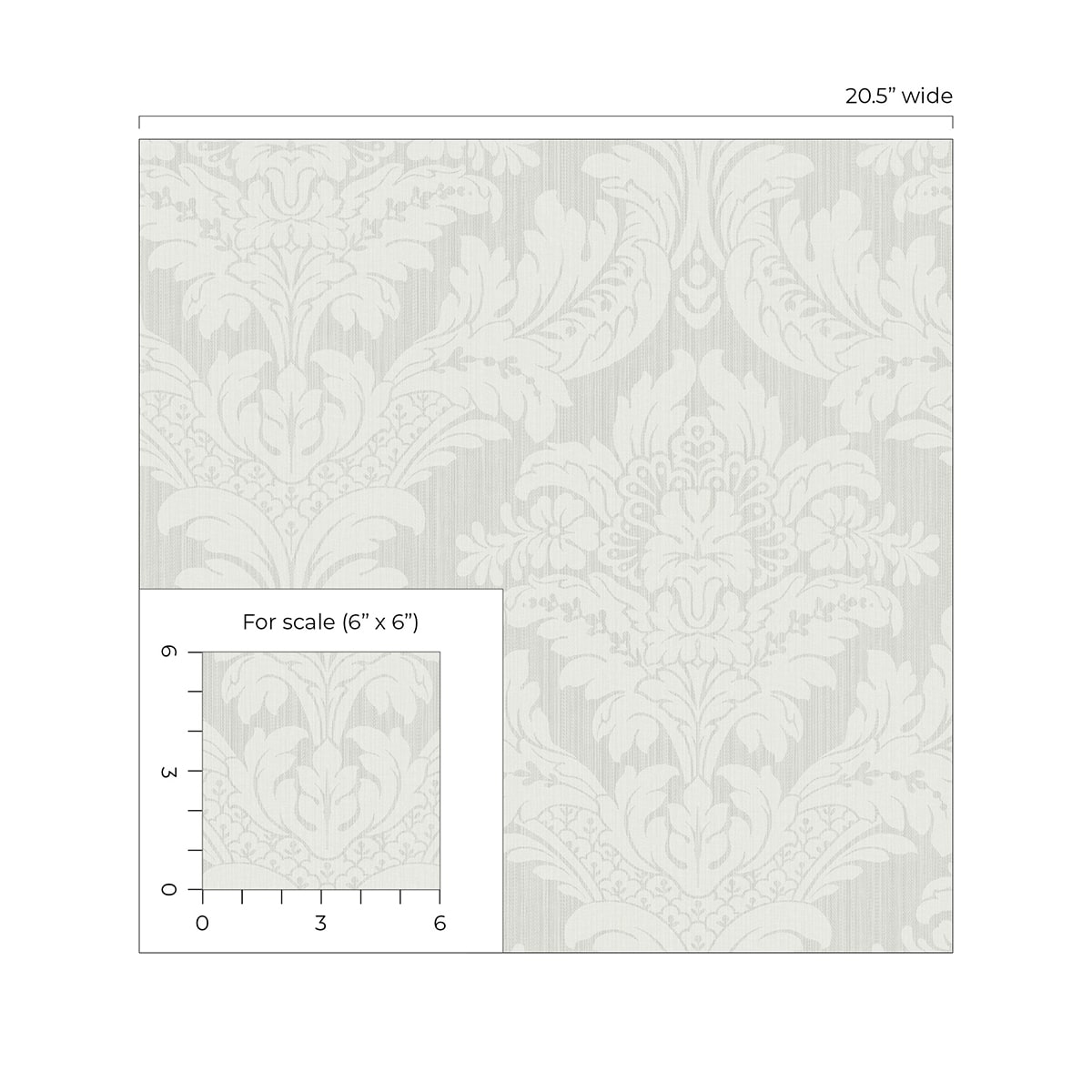 Genevieve Damask Prepasted Wallpaper
