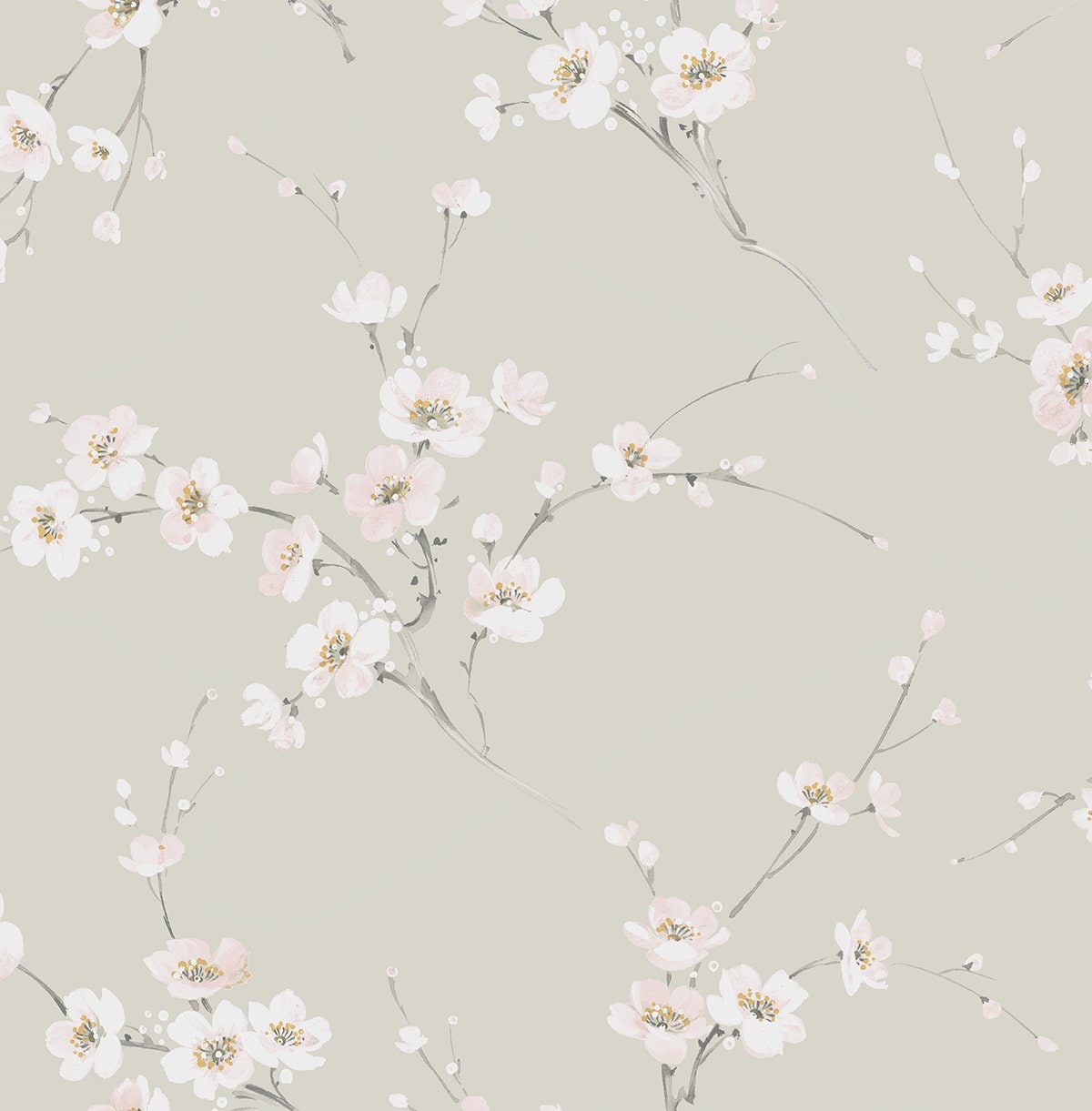 Blossoming Branches Floral Prepasted Wallpaper