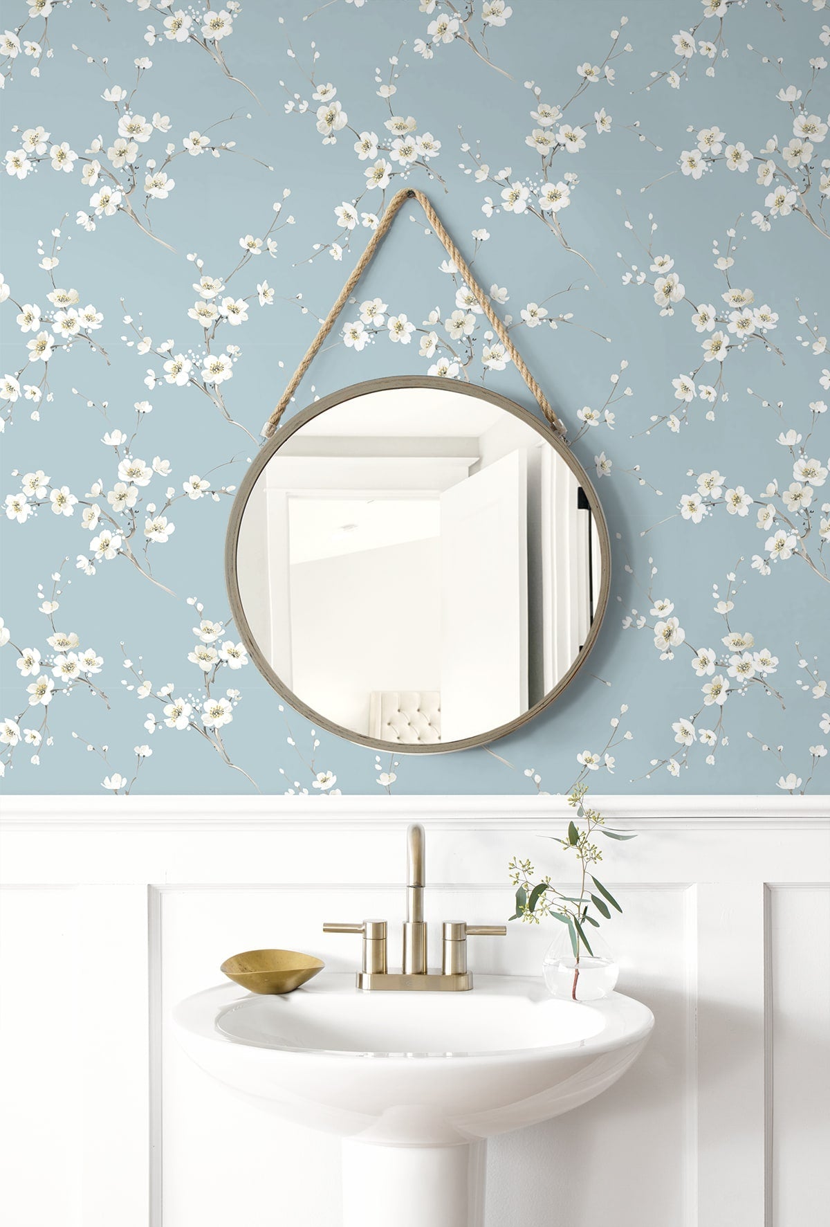 Blossoming Branches Floral Prepasted Wallpaper