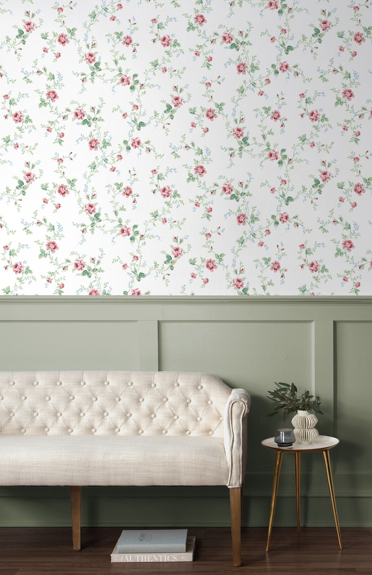 Meadow Floral Trail Traditional Prepasted Wallpaper