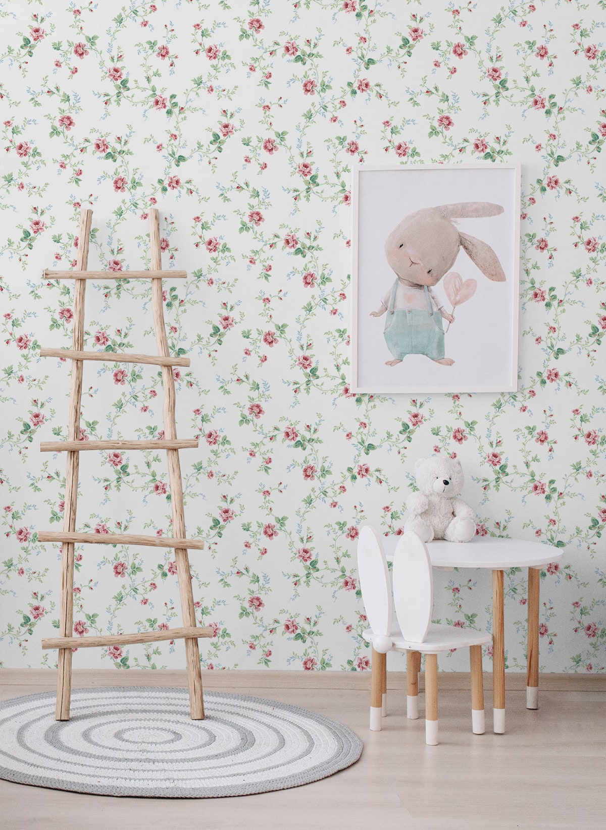 Meadow Floral Trail Traditional Prepasted Wallpaper