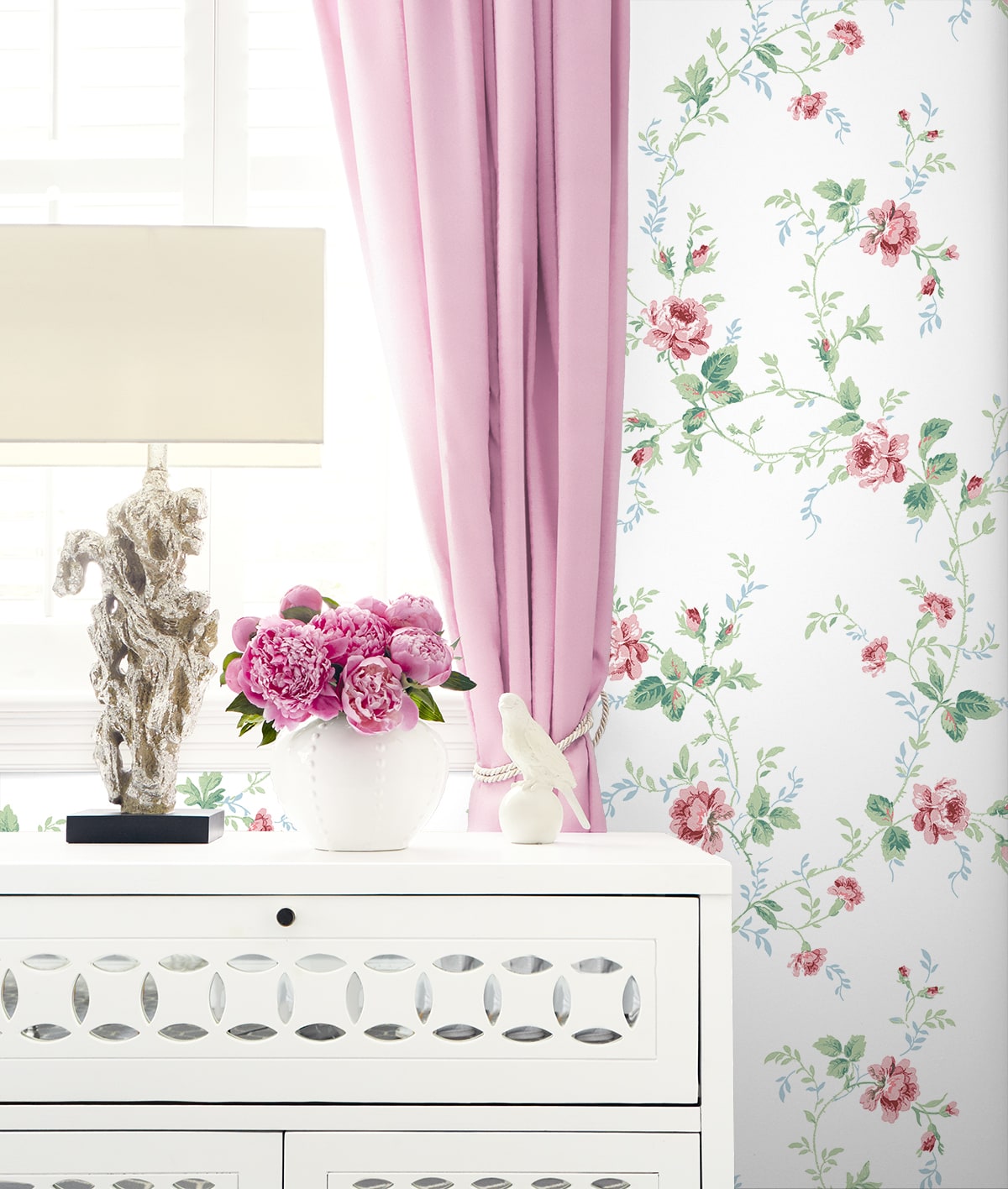 Meadow Floral Trail Traditional Prepasted Wallpaper
