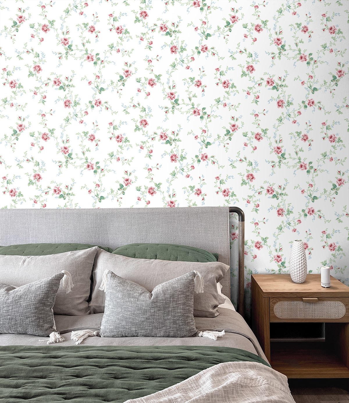 Meadow Floral Trail Traditional Prepasted Wallpaper