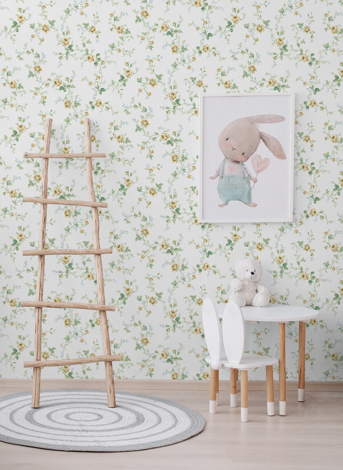 Meadow Floral Trail Traditional Prepasted Wallpaper