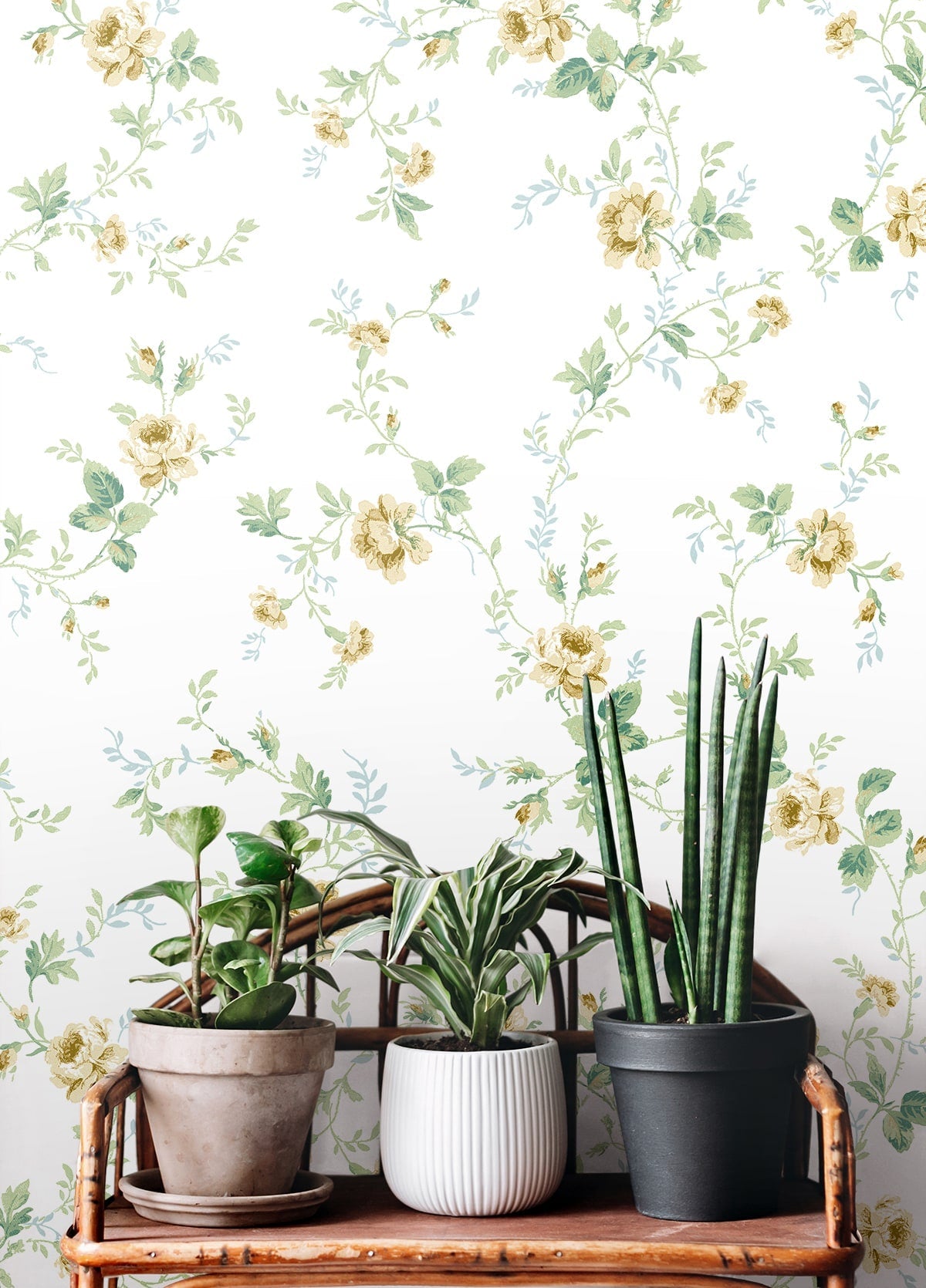 Meadow Floral Trail Traditional Prepasted Wallpaper