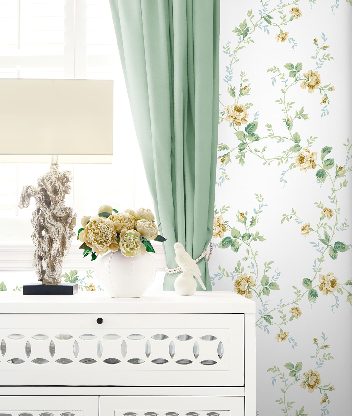 Meadow Floral Trail Traditional Prepasted Wallpaper