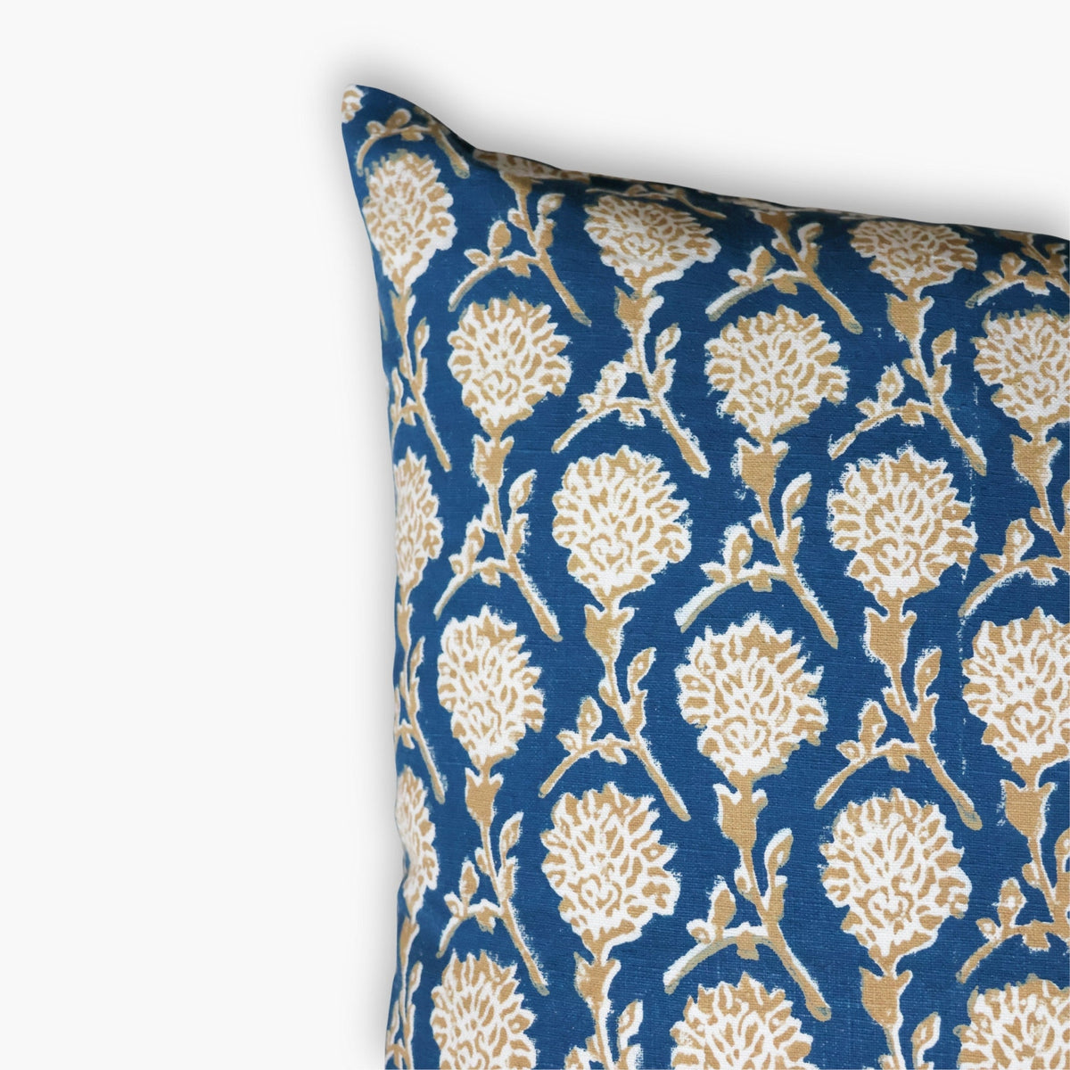 Nikhar Pure Linen Throw Pillow Cover - Ink Blue