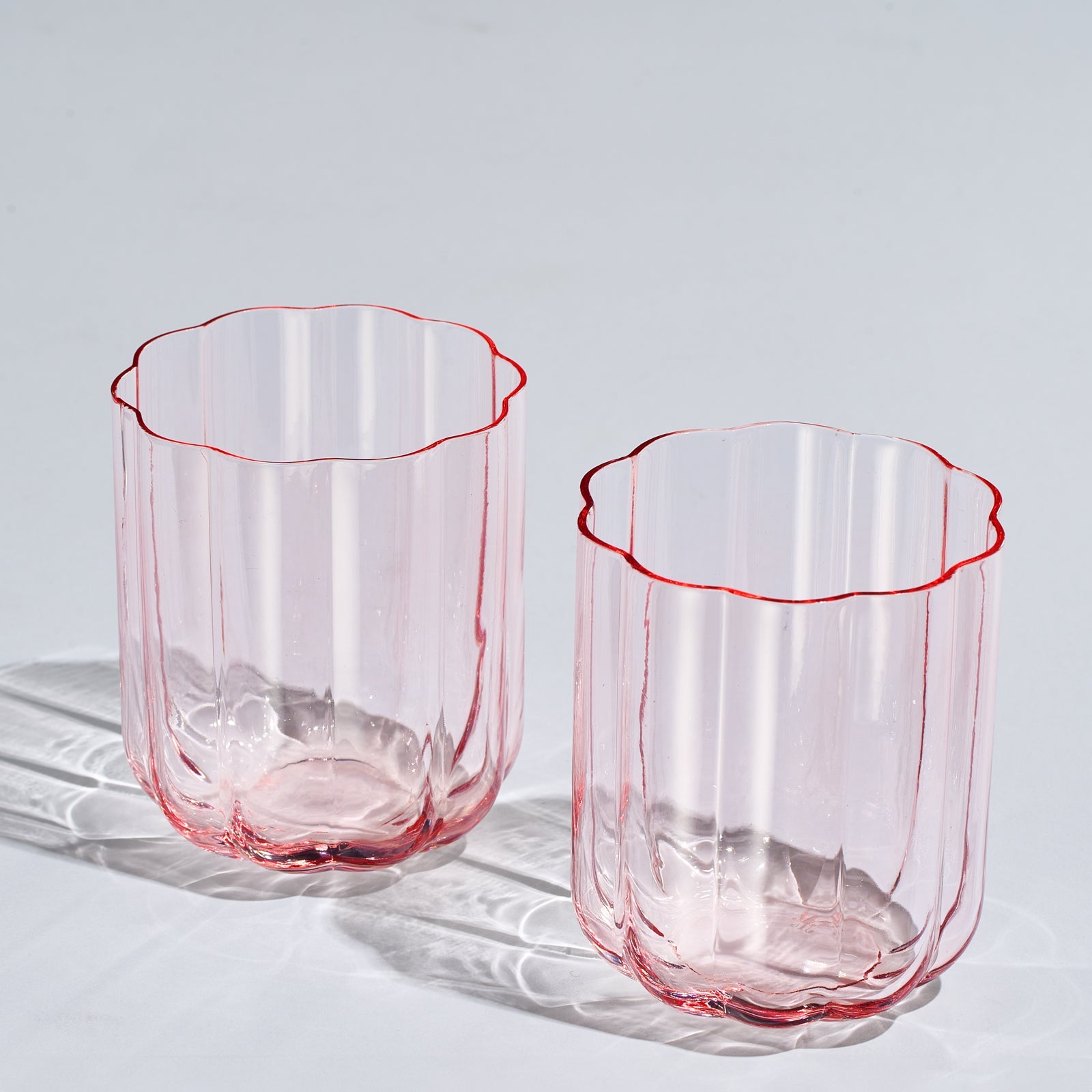 Flower Vintage Glass Stemless Highball Set Of 2 13 Oz Colorful Cocktail Wine Water Martini Glasses P