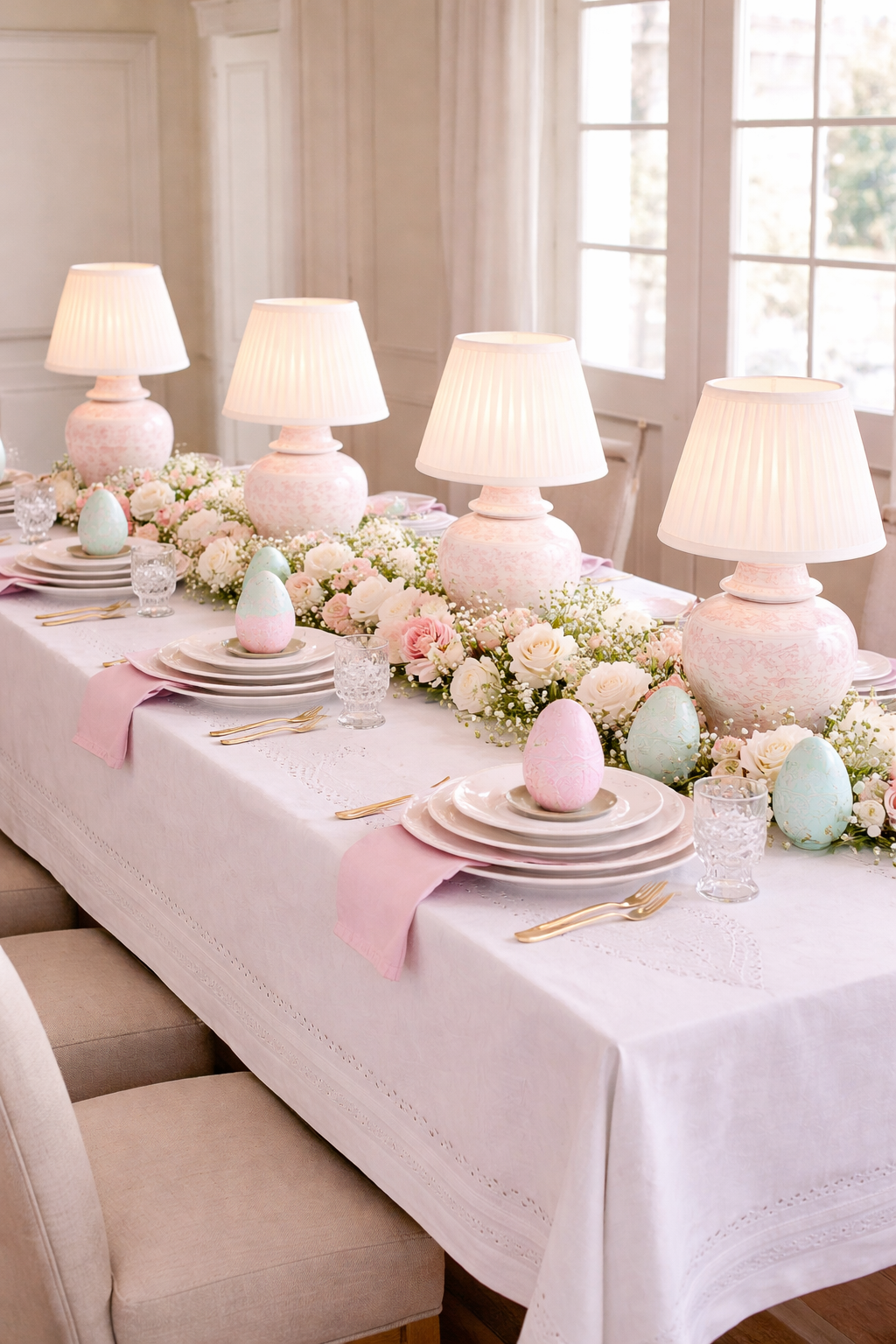 Pink Porcelain Rechargeable Lamp