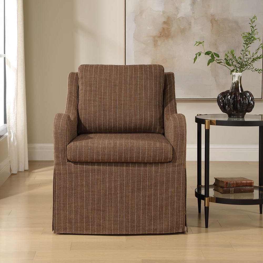 The Camden Pinstripe Swivel Chair