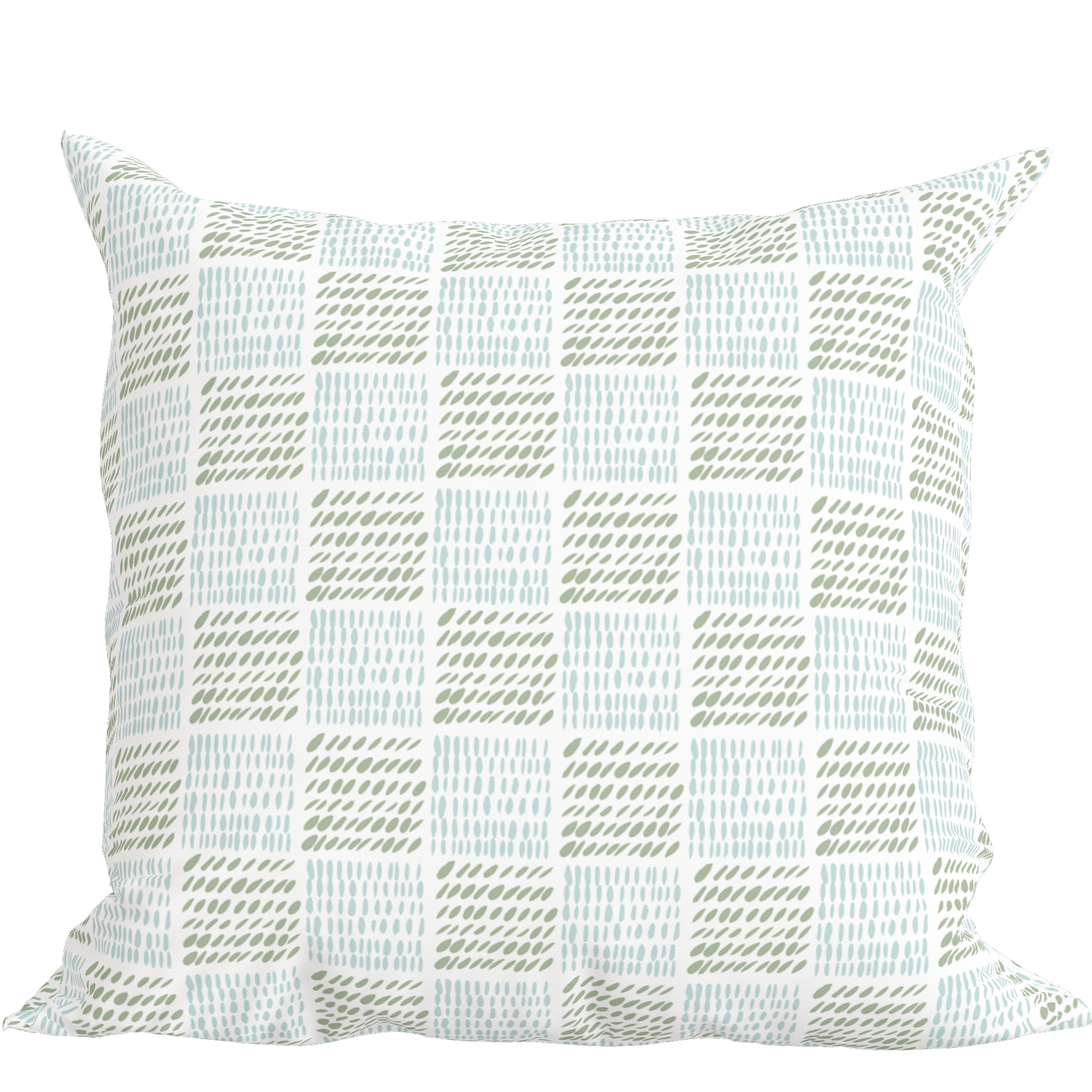 Checkers Pillow in Light Blue Green