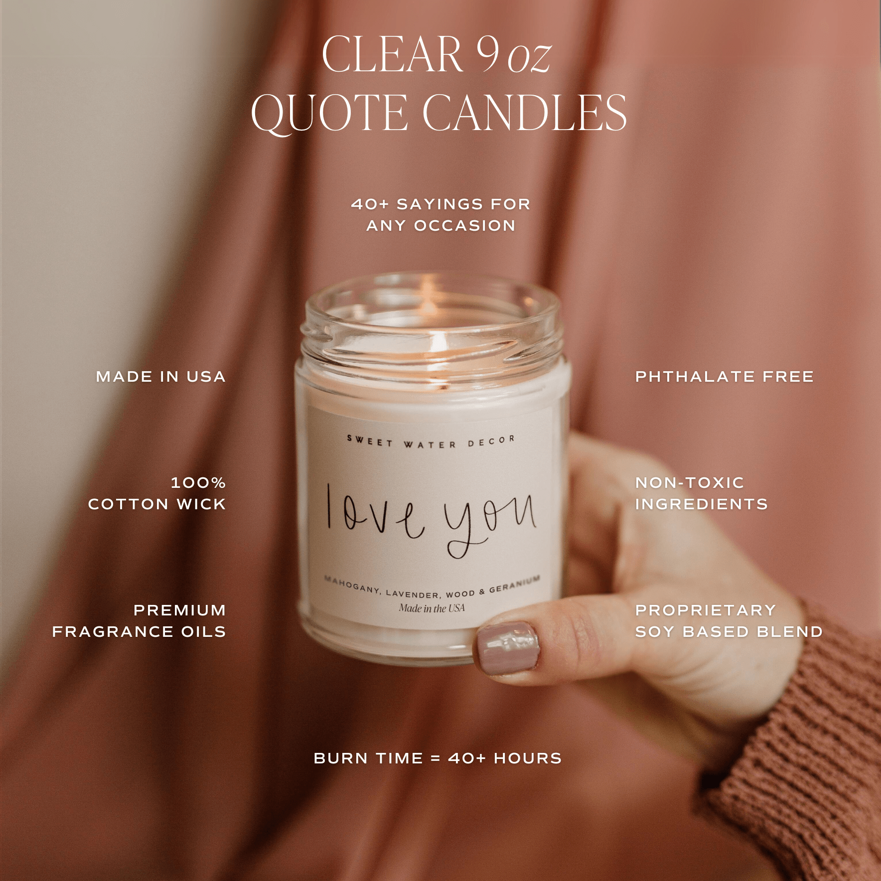 Thank You! Soy Candle - Clear Jar - 9 oz (Island Air)