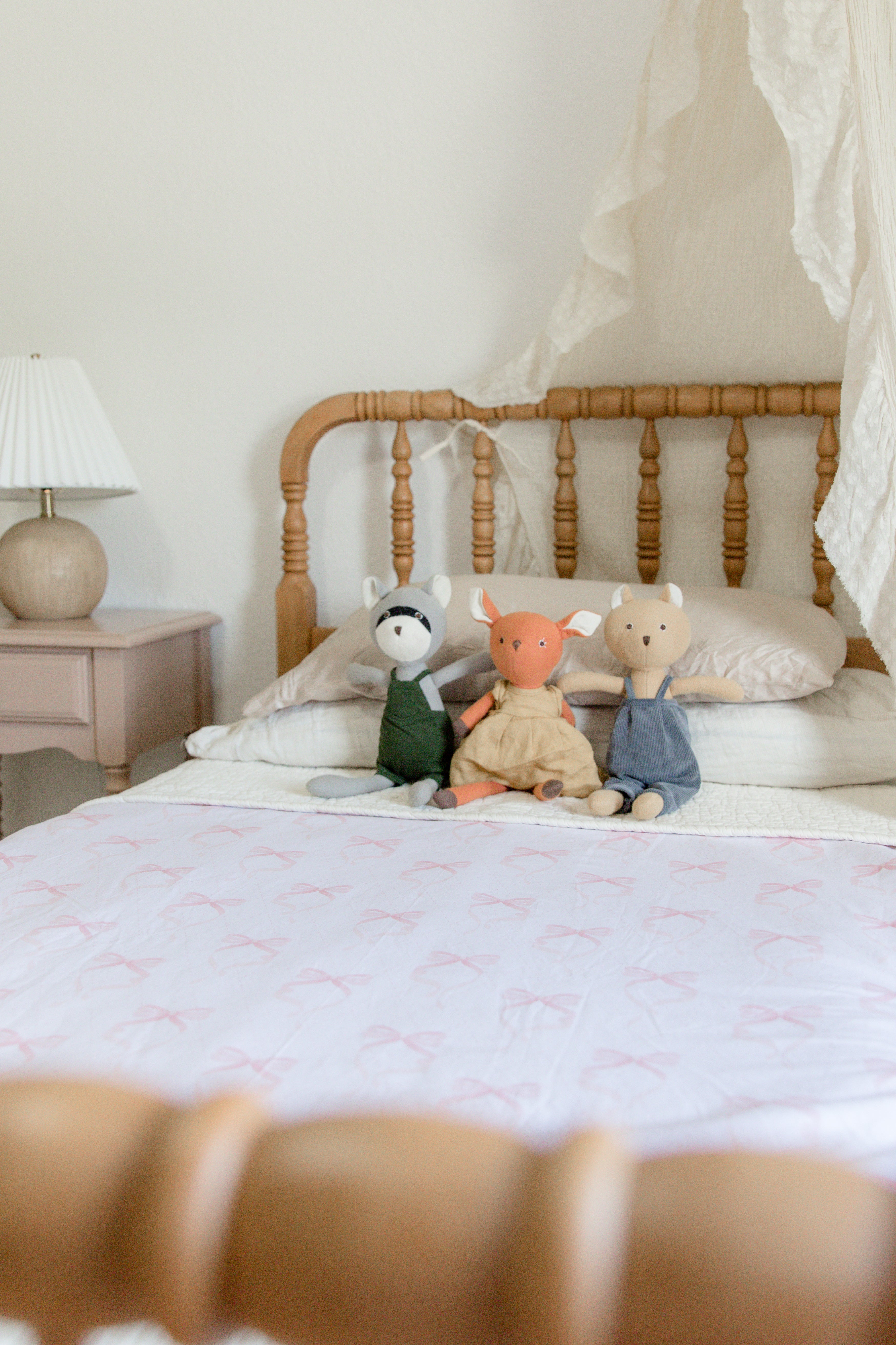 Pink Bow Crib Quilted Blanket