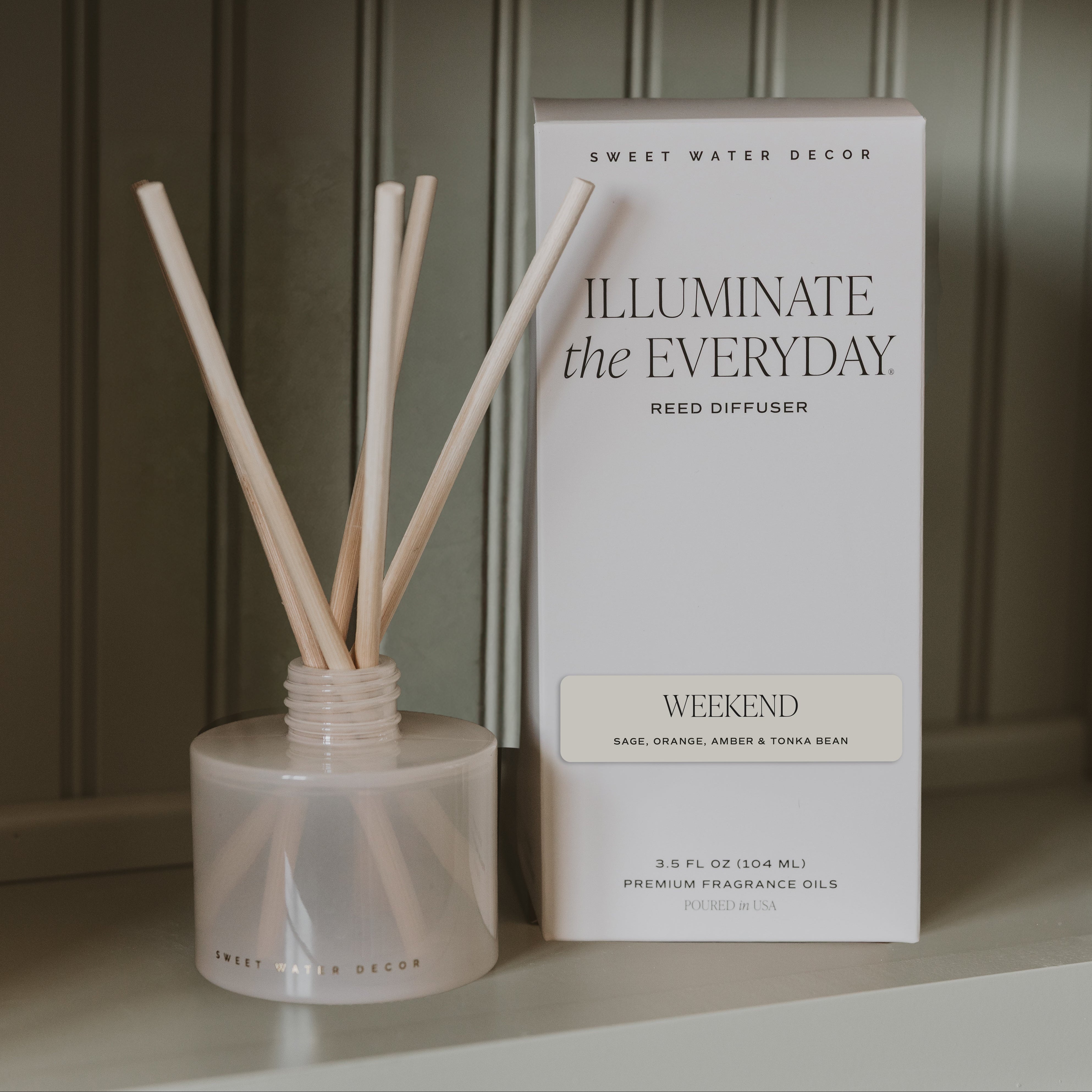 Weekend White Translucent Tinted Glass Jar Reed Diffuser