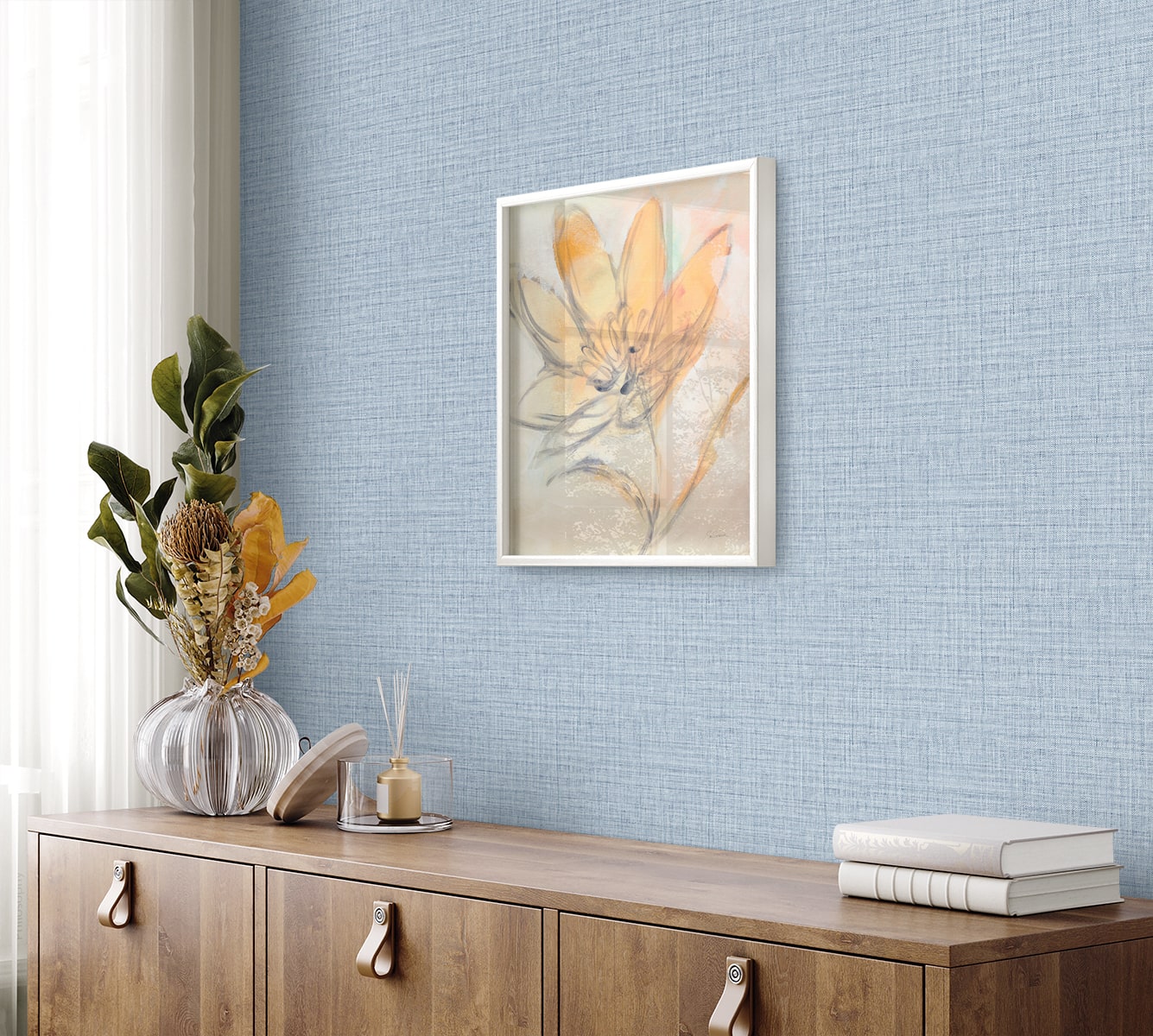 Raffia Harvest Twine Faux Weave Embossed Vinyl Unpasted Wallpaper