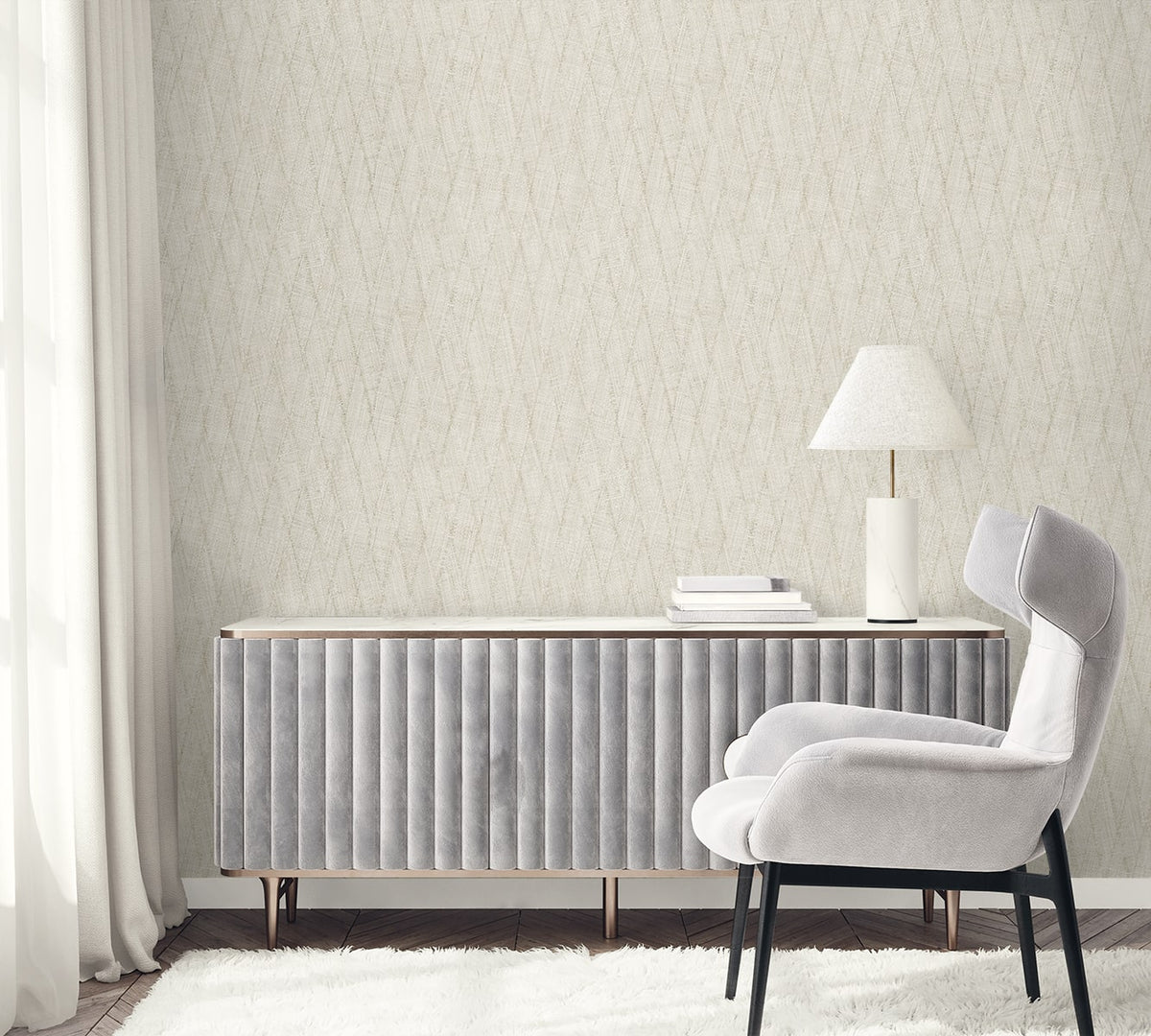 Raffia Sun Woven Embossed Vinyl Unpasted Wallpaper