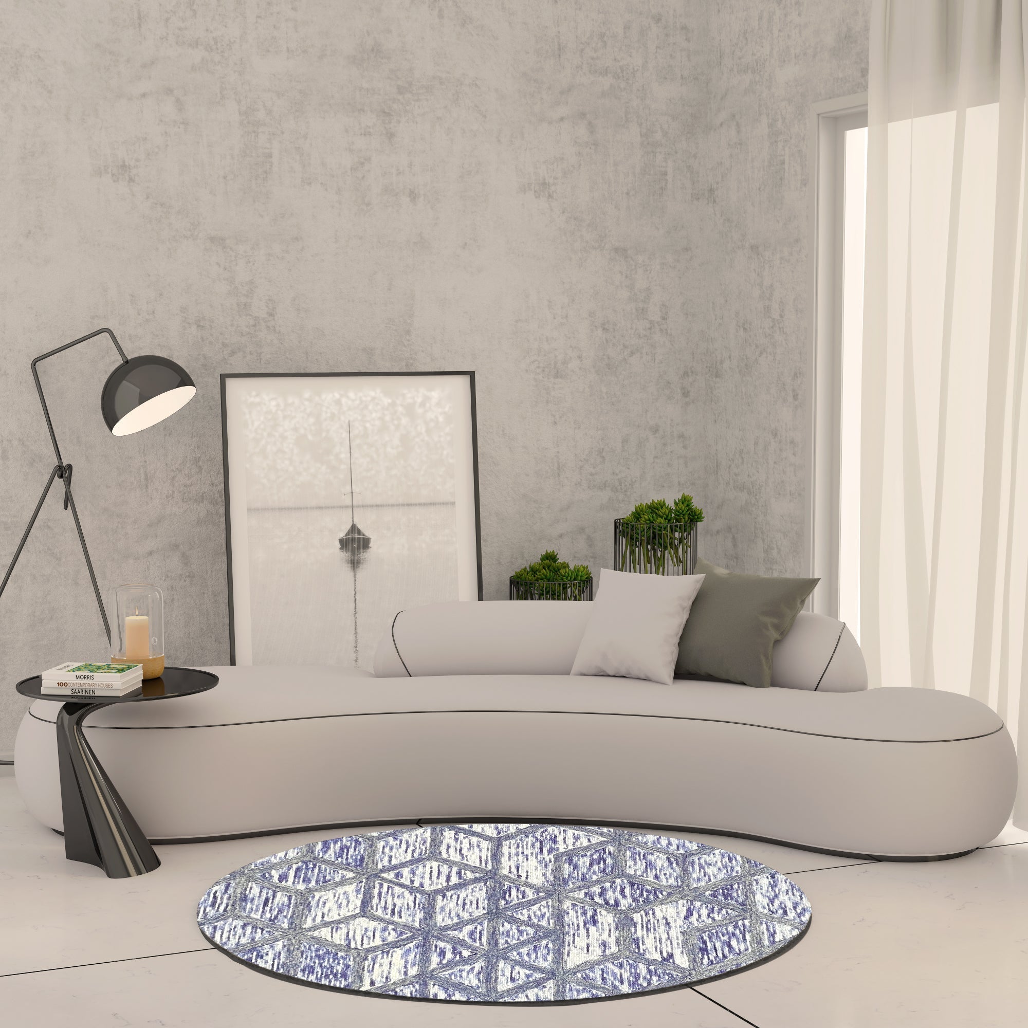 Premium Hand-Tufted Rug Made of 100% Wool - Artic Crystal - 5x5 Feet