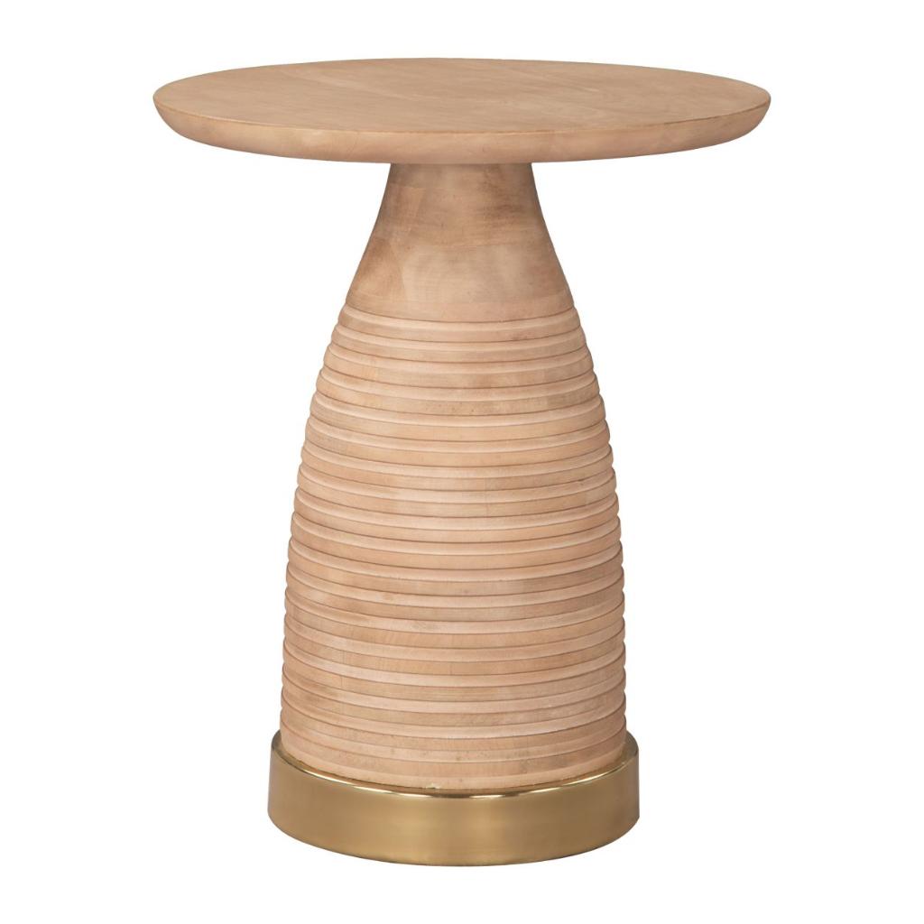 Radiant Natural Wooden Round Side Table