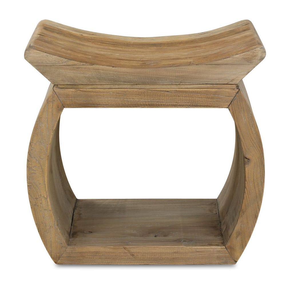 Alder Reclaimed Elm Wood Accent Stool