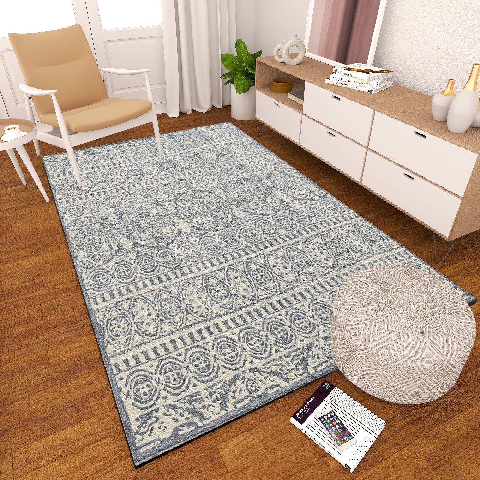 Premium Hand-Tufted Rug Made of 100% Wool - Relic Light - 5x8 Feet