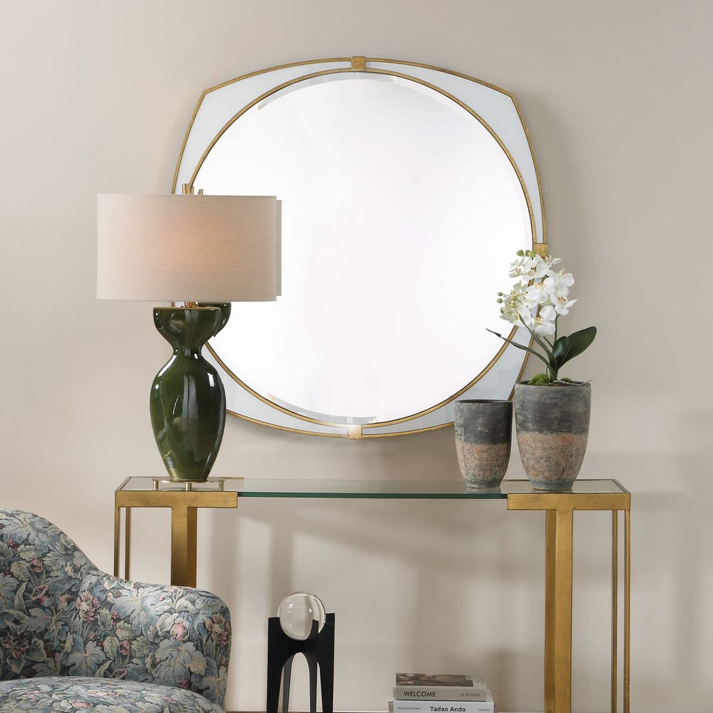 Aviana Antique Gold Round Mirror