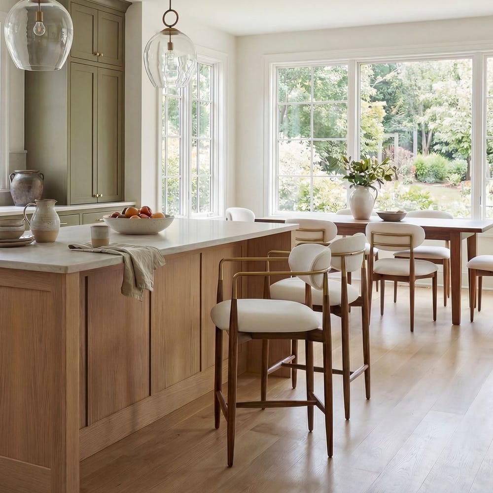 Rowan Walnut Velvet Counter Stool