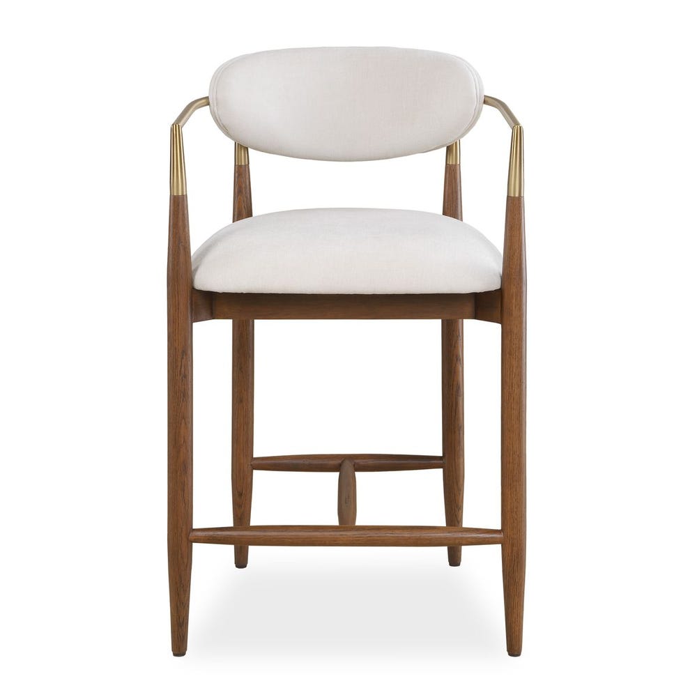 Rowan Walnut Velvet Counter Stool