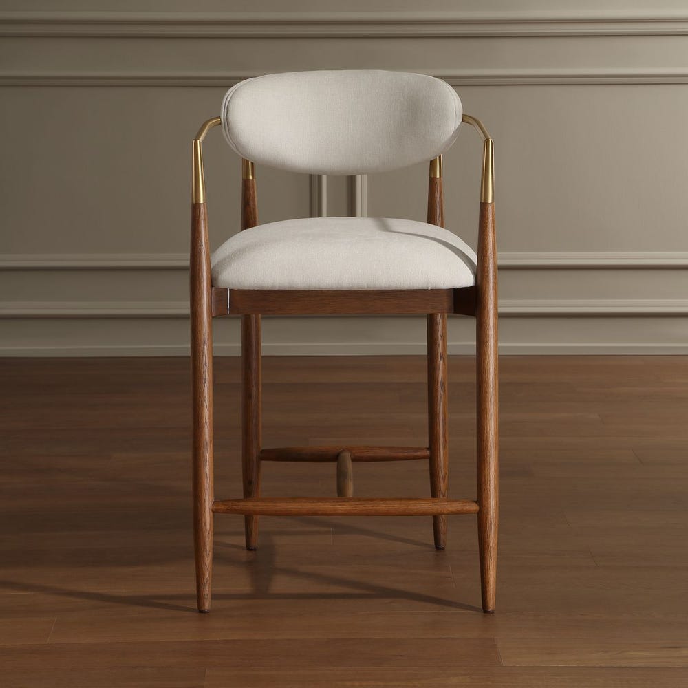 Rowan Walnut Velvet Counter Stool