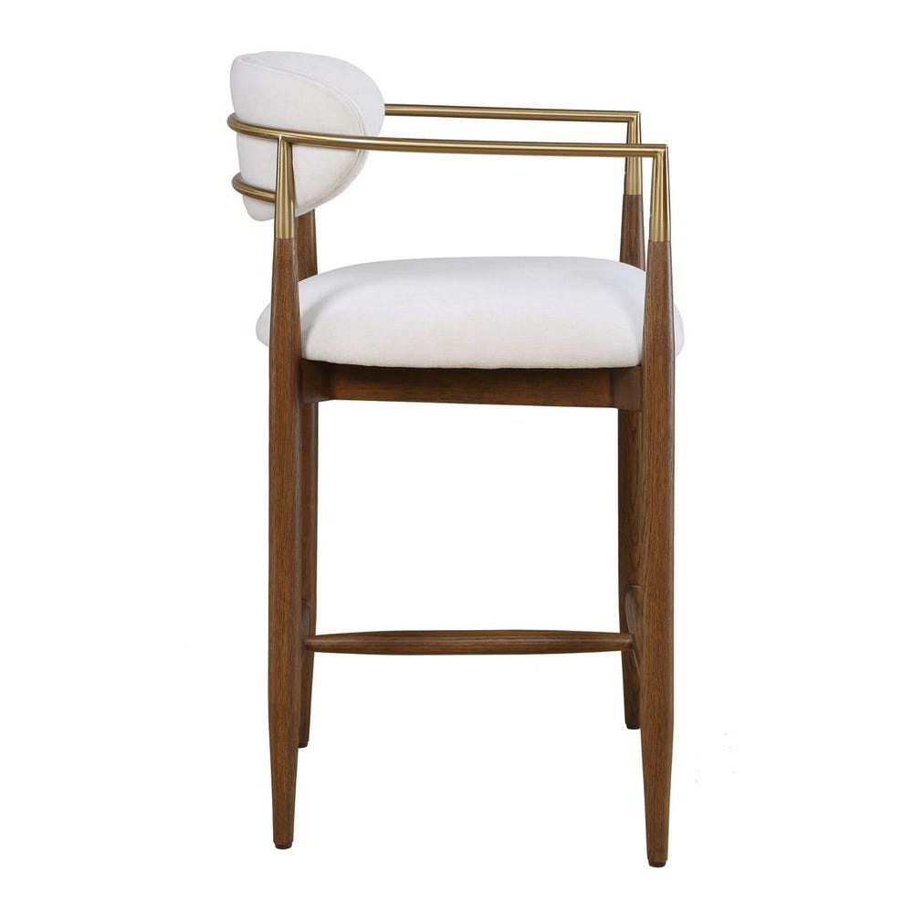 Rowan Walnut Velvet Counter Stool