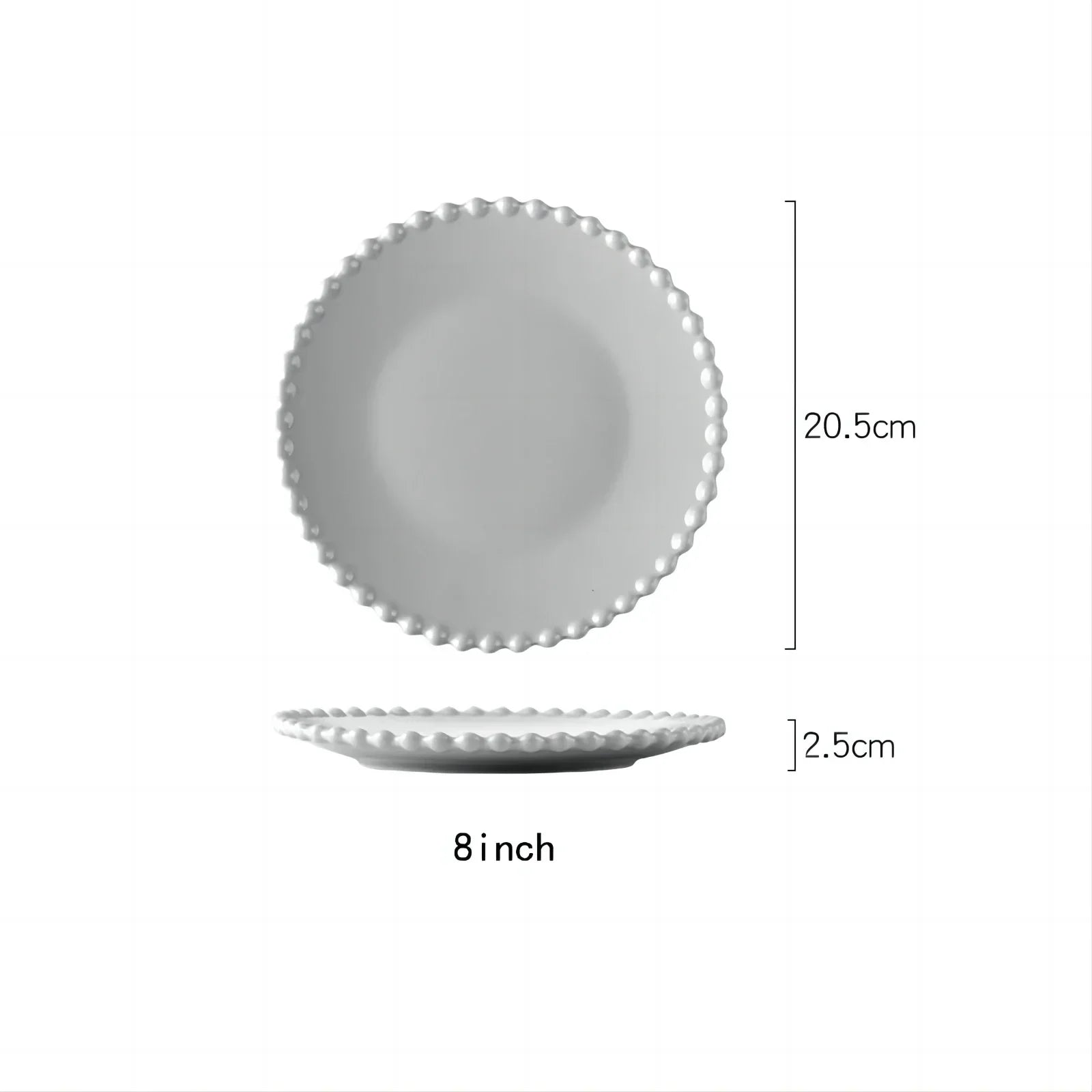 Heart Shaped Pearl Dinner Plate Set - Elegant Porcelain Tableware for Salad, Soup, Steak