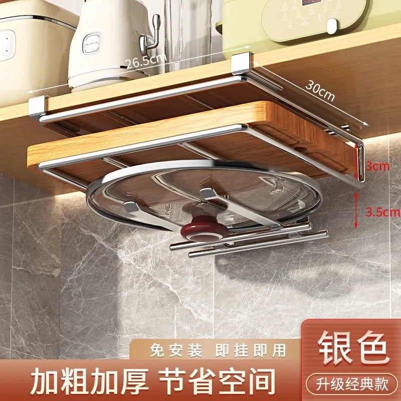 Kitchen Rack: Cupboard Paper Towel Rags Hanger with Hooks