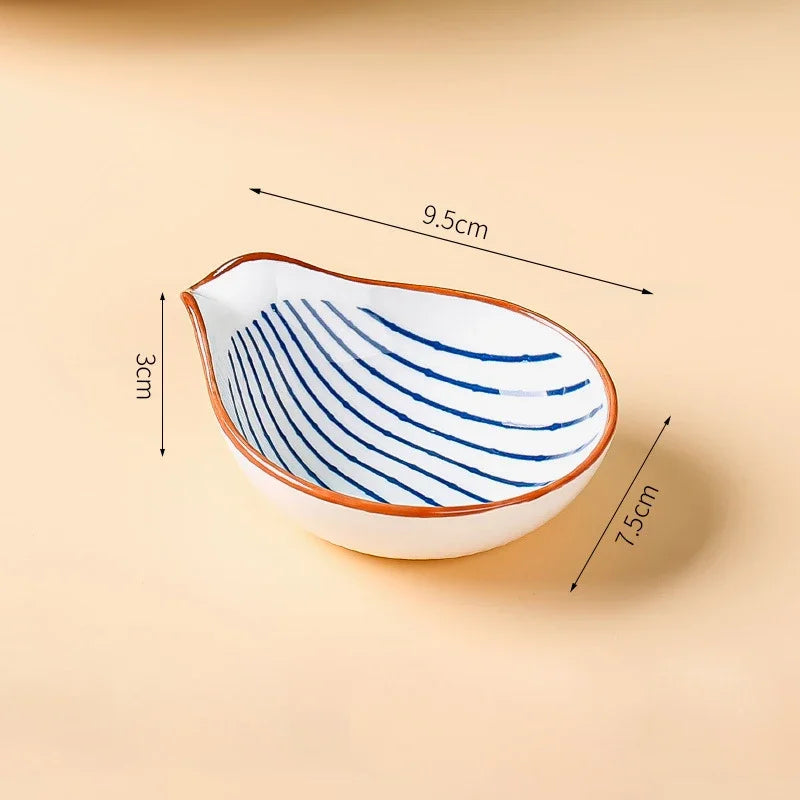 Japanese Style Ceramic Sauce Plate Snack Dish Porcelain Tableware