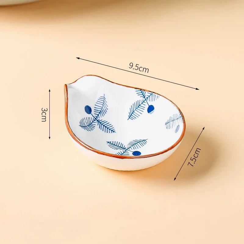 Japanese Style Ceramic Sauce Plate Snack Dish Porcelain Tableware