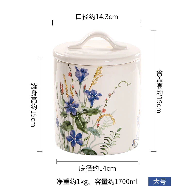 Large Silicone Sealed Flower Storage Jar, Nut & Tea Caddy, Snack Can, Sugar & Spice Canister