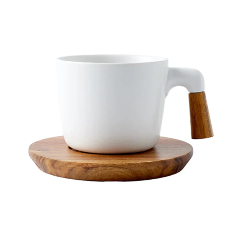 Japanese Style Ceramic Tea Pot Set with Wooden Handle | Heat-Resistant Borosilicate Glass